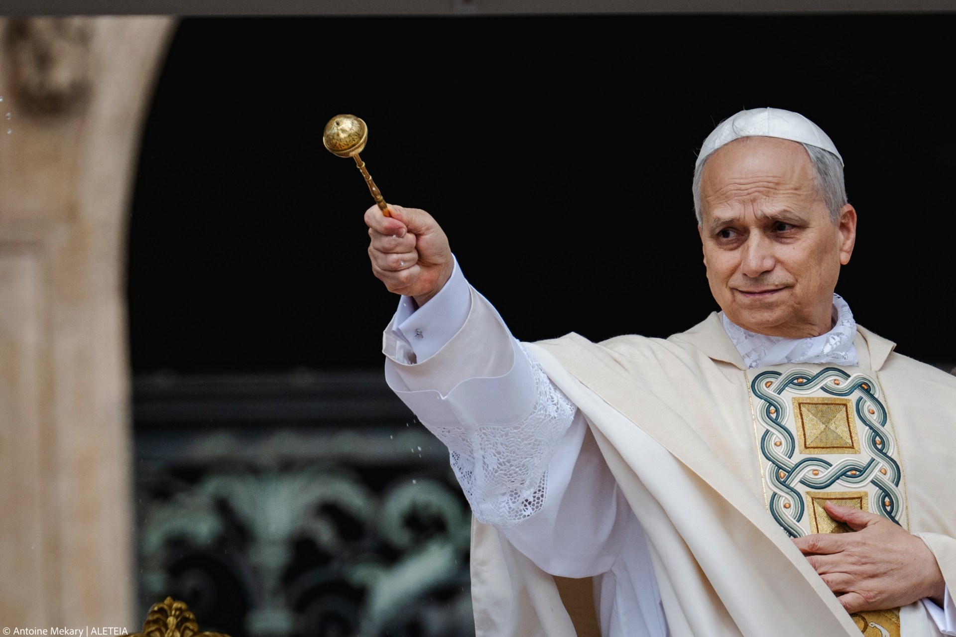 Pope Leo XIV leads a Holy Mass for the Beginning of his Pontificate, in St Peter's square in The Vatican on May 18, 2025.