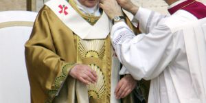 The bishop’s pallium reminds him of the weight of his office