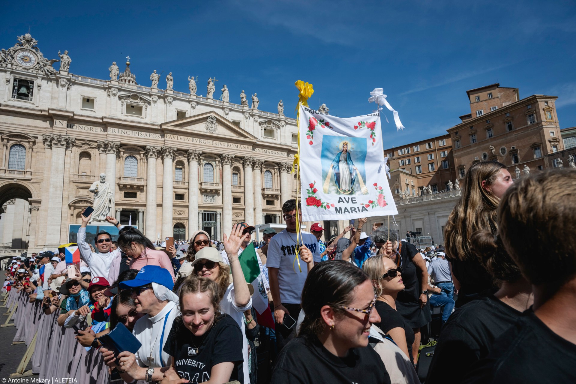Pope Leo XIV during his weekly general audience in St. Peter's Square at the Vatican, on June 4, 2025.