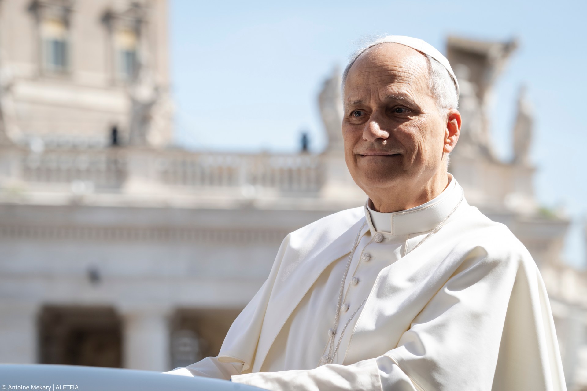 Pope Leo XIV during his weekly general audience in St. Peter's Square at the Vatican, on June 4, 2025.