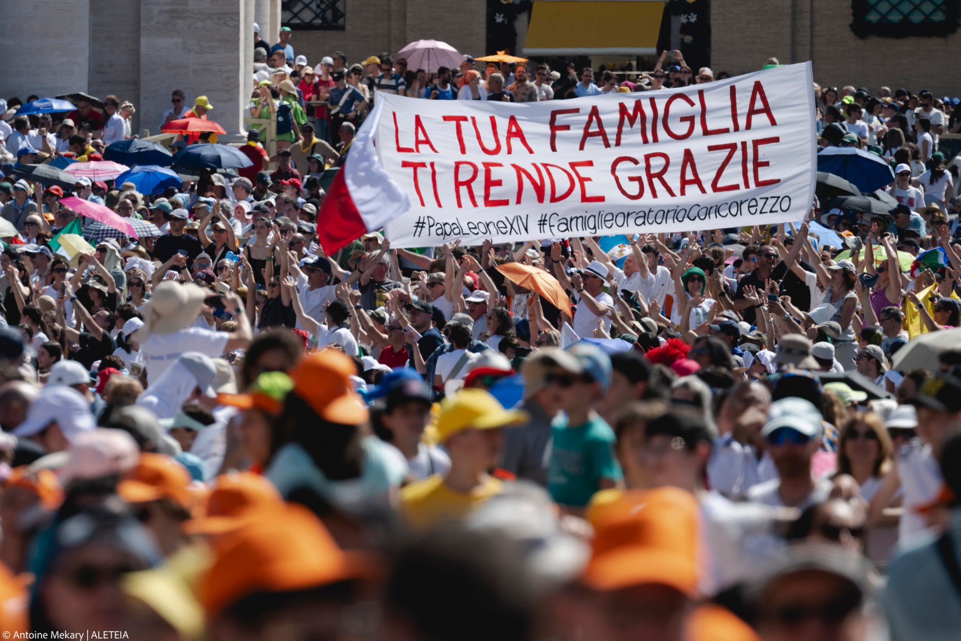 Pope Leo XIV celebrates the mass for the Jubilee of families, children, grandparents and the elderly, at St. Peter's square in the Vatican on June 1, 2025