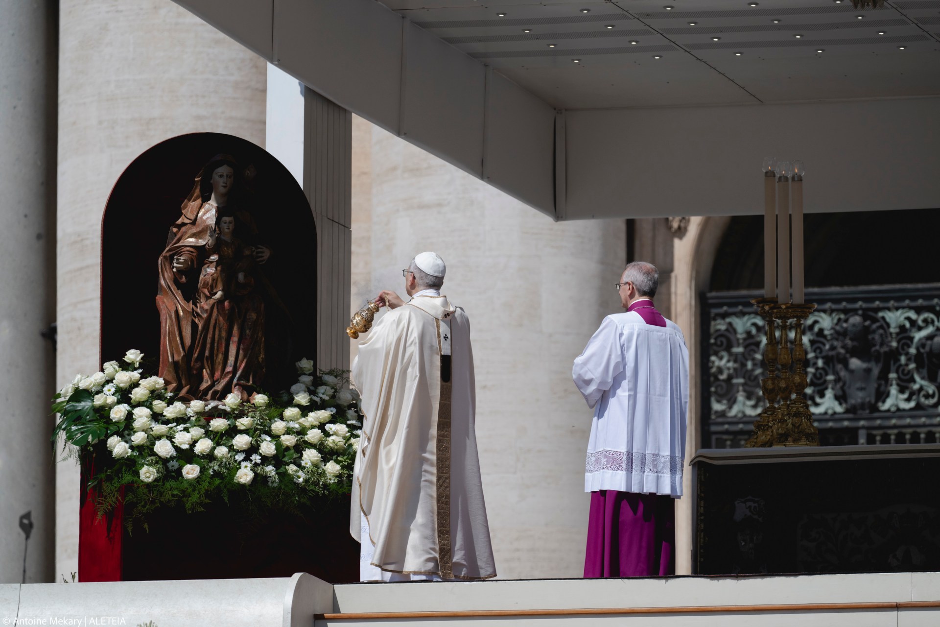 Pope Leo XIV celebrates the mass for the Jubilee of families, children, grandparents and the elderly, at St. Peter's square in the Vatican on June 1, 2025