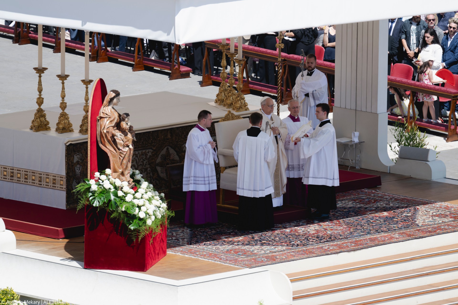 Pope Leo XIV celebrates the mass for the Jubilee of families, children, grandparents and the elderly, at St. Peter's square in the Vatican on June 1, 2025