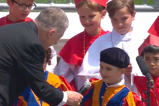 Cupich Swiss Guard children