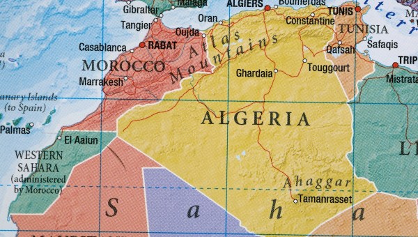 Algeria map northern africa