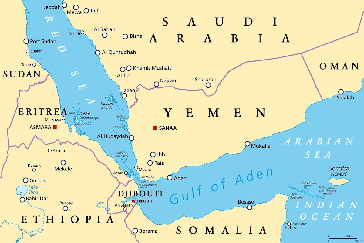 Yemen map Gulf of Aden