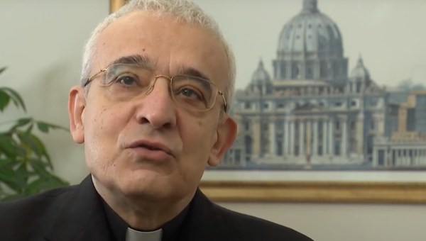 Screen capture of Archbishop Filippo Iannone from the YouTube channel of Vatican News