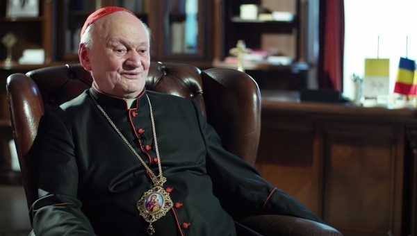 Screen capture of Cardinal Lucian Mureșan from the YouTube channel of Radio Blaj