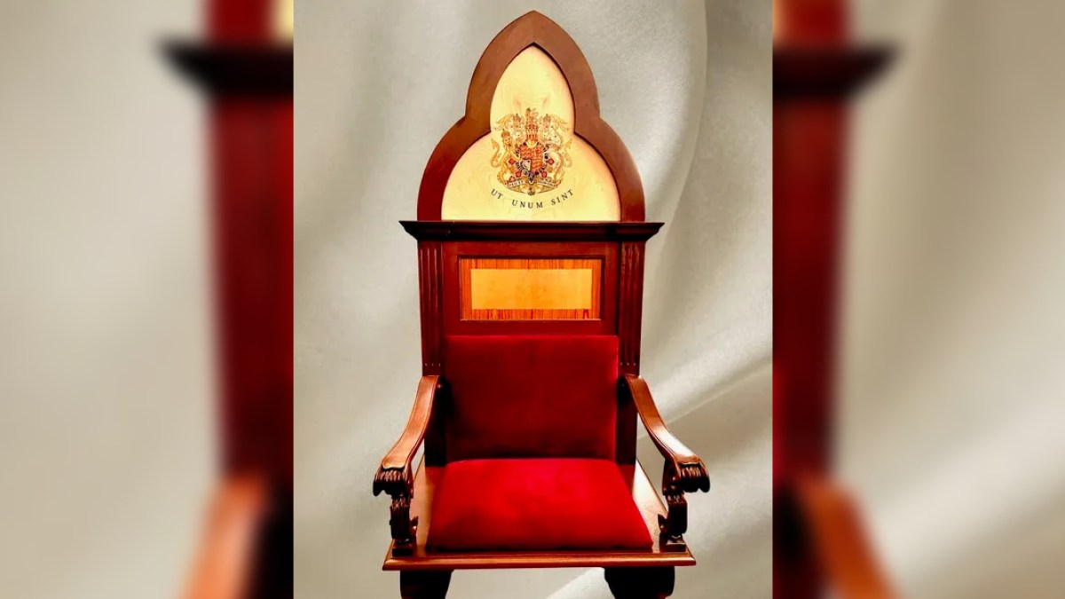 The chair prepared for King Charles III as "Royal Confrater" of St. Paul Outside the Walls