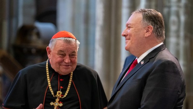 Cardinal Duka and former American Secretary of State Mike Pompeo