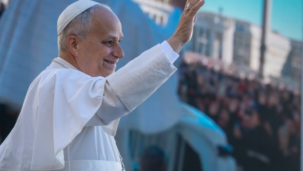 Pope Leo XIV during his weekly general audience in St. Peter's square at the Vatican on November 05, 2025.