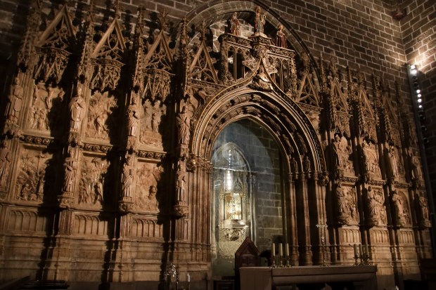 Architectural details of the Holy Chalice Chapel in the Cathedral of Valencia