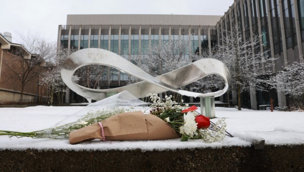 A memorial display at Brown University in Providence, Rhode Island