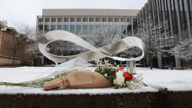 A memorial display at Brown University in Providence, Rhode Island