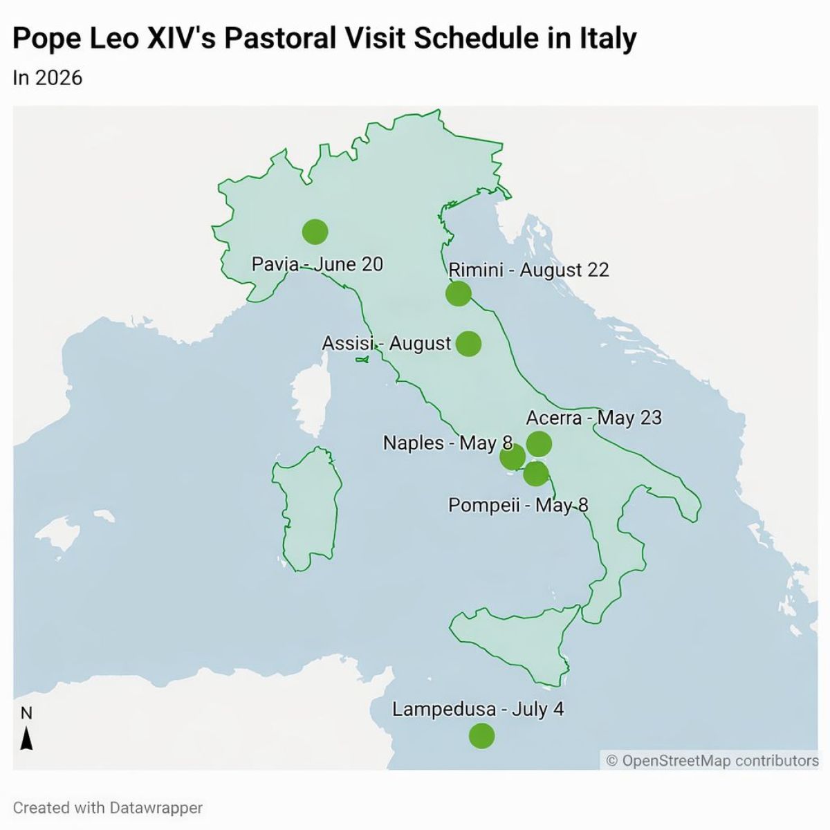 English map Italy 2026