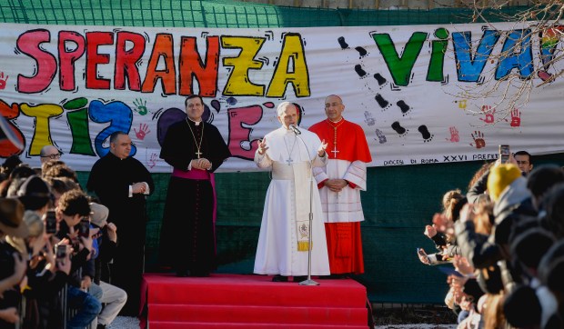 Corner Hero Image - Pope visits St. Monica’s place of death on 1st parish visit