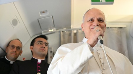 On flight to Africa, Pope Leo responds to Trump’s post
