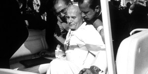 Pope Leo stops to kneel at place where John Paul II was shot