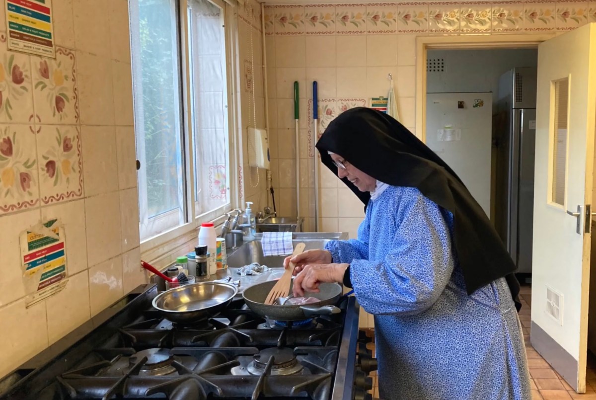 Sister Patricia Ann cooks for the community
