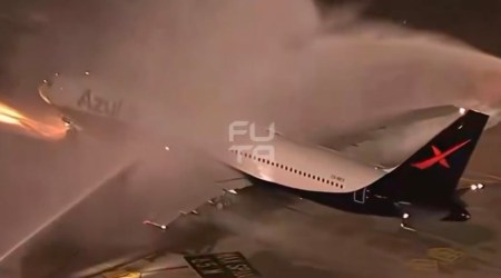Brazil’s FIFA World Cup plane gets a dramatic blessing