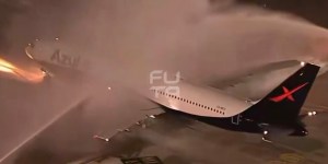 Brazil’s FIFA World Cup plane gets a dramatic blessing