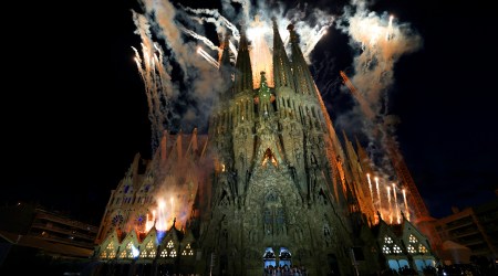You have to watch the Sagrada Família light show (link here)