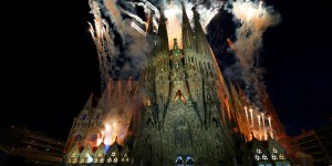 You have to watch the Sagrada Família light show (link here)