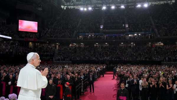 pope-leo-xiv-meeting-building-networks-world-culture-art-economy-sports-movistar-arena-madrid-spain