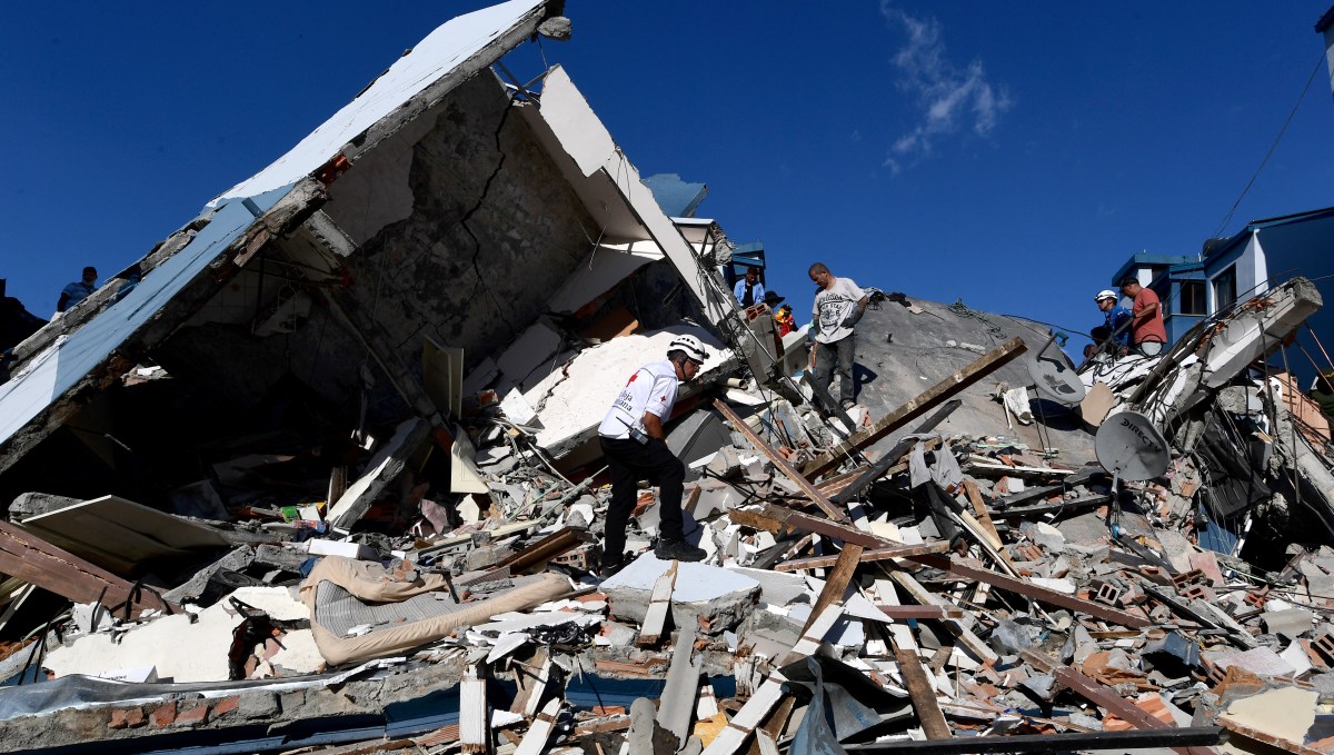 Rescuers look for survivors amid the rubble of a collapsed building after an earthquake in Pereira, Colombia on August 10, 2026. A powerful earthquake rocked Colombia and neighboring Latin American countries on August 10, 2026, with medical teams rushing to help victims after buildings were damaged or collapsed in several cities. The Colombian geological service and its American counterpart USGS put the magnitude at 7.4, with an epicenter 100 km (60 miles) underground in the west of the country. Colombia had initially put it at 6.6.
