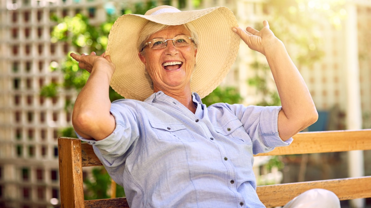 Happy elderly woman